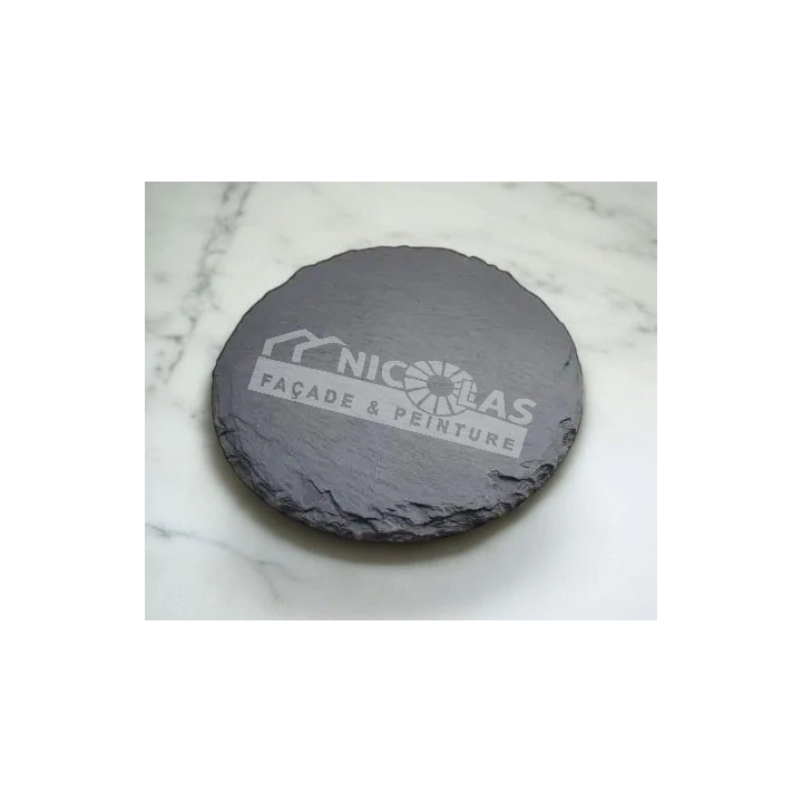 Sous-verre rond en ardoise personnalisable – Ø 10 cm