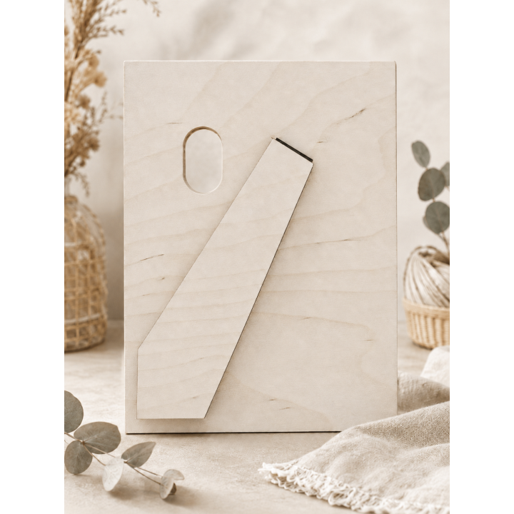 Photo personnalisée en bois 13x18 cm avec support