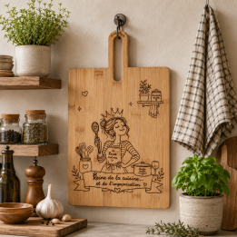 Planche personnalisée en bambou 45 × 24 cm