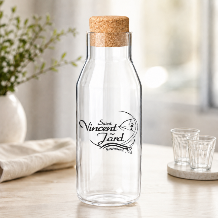 Carafe d’eau personnalisée en verre 1,5 L