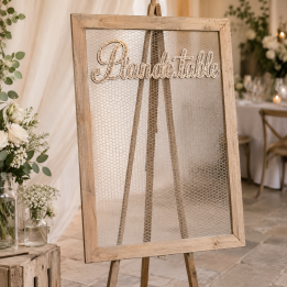 Pancarte « Plan de table » personnalisée en bois – 47 × 12,5 cm