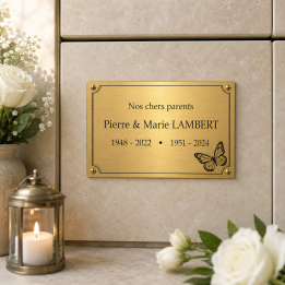 Plaque funéraire personnalisée adhésive 15 × 10 cm