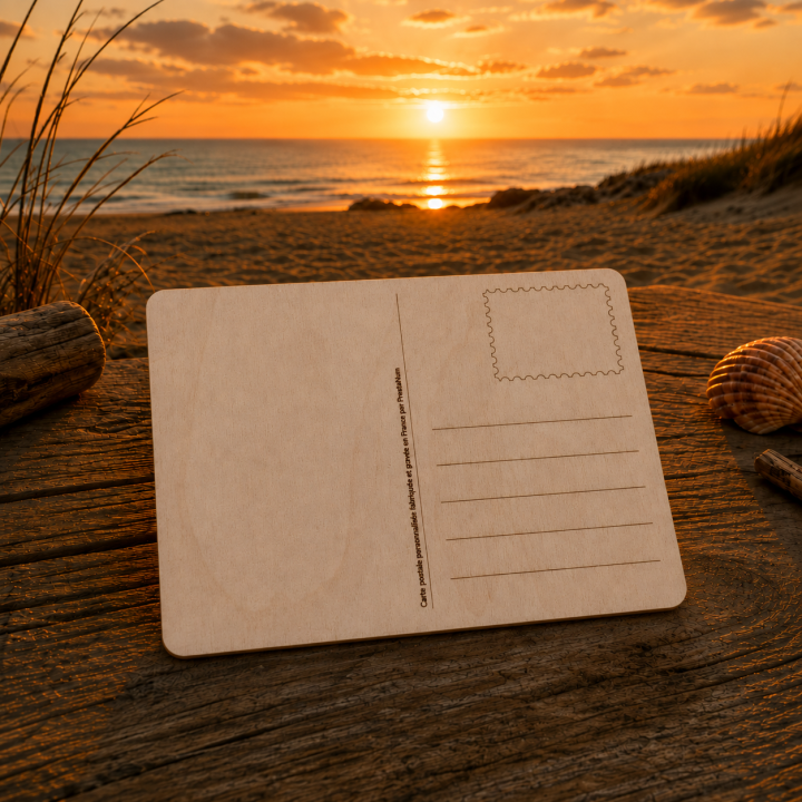 Carte postale en bois – Les Sables-d’Olonne – Prieuré Saint-Nicolas / Puits d’Enfer