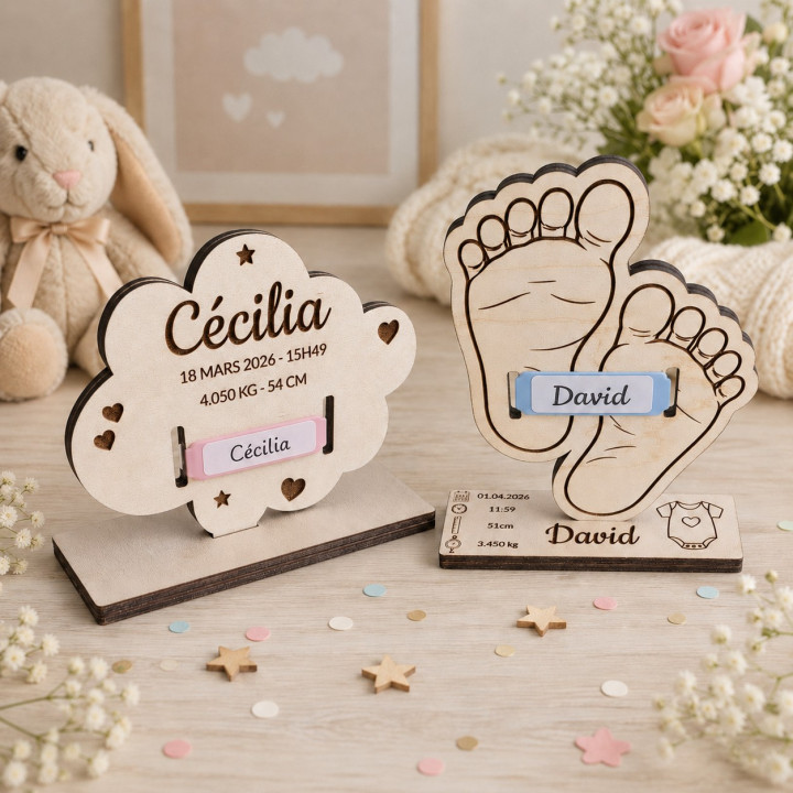 Porte bracelet de naissance personnalisé