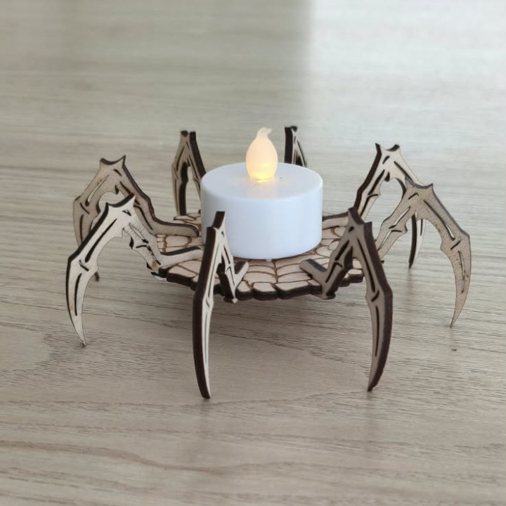 Araignée décorative Halloween en bois – Ø 13 cm