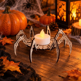 Araignée décorative Halloween en bois Ø 13 cm