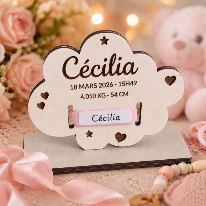 Porte bracelet de naissance personnalisé