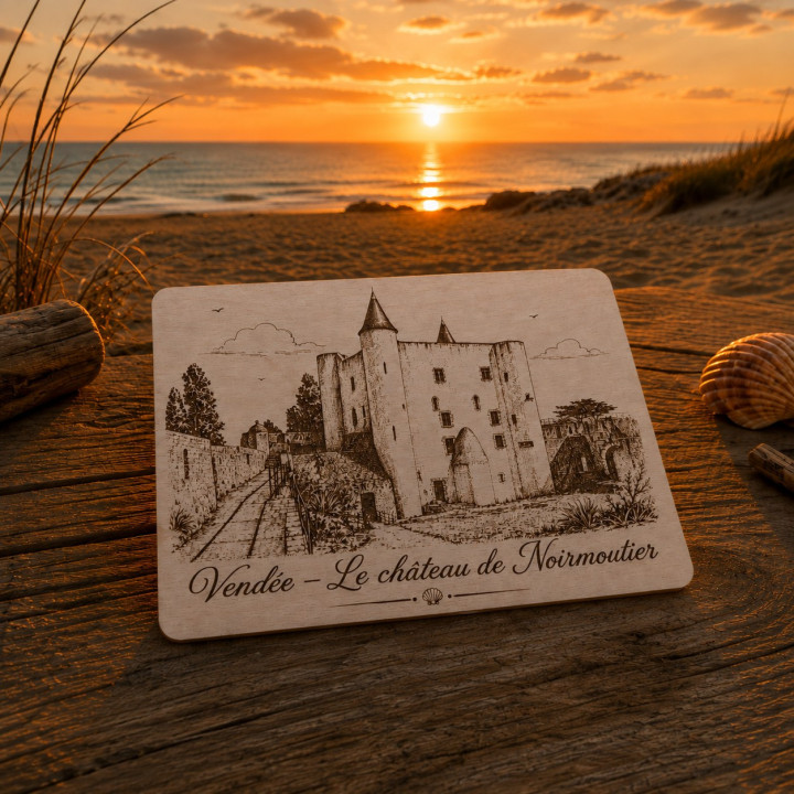 Carte postale bois Château de Noirmoutier – Vendée