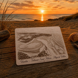Carte postale en bois Plage du Veillon | PRESTANUM