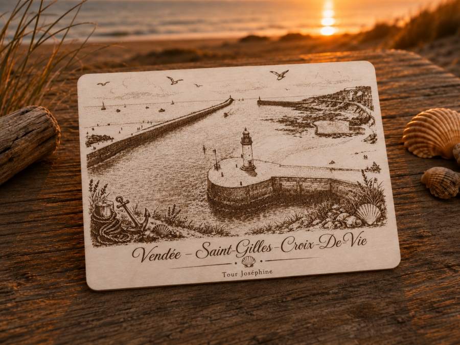 Carte postale en bois – Tour Joséphine – Vendée