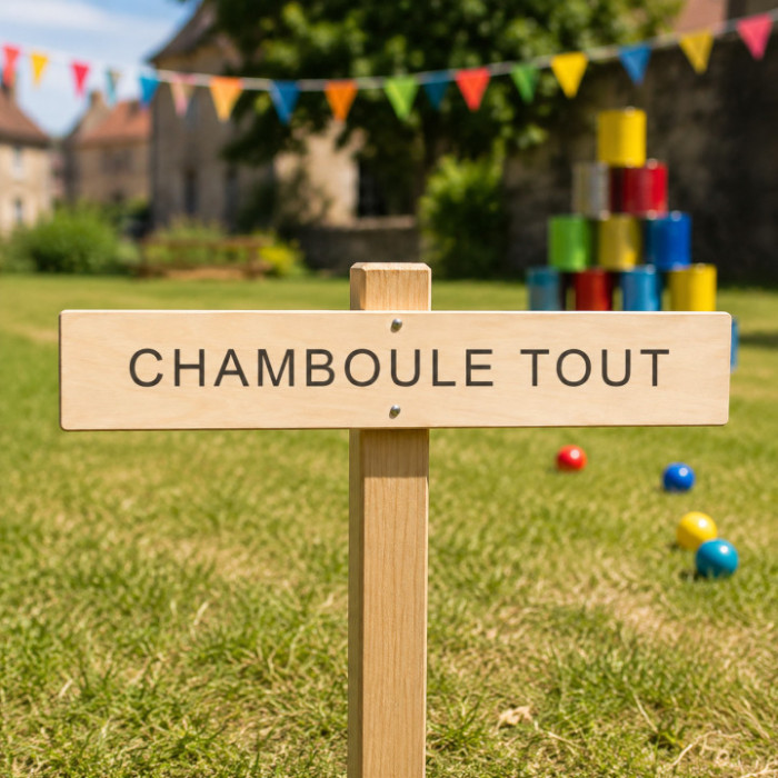 Pancarte jeu en bois – 25 × 5 cm